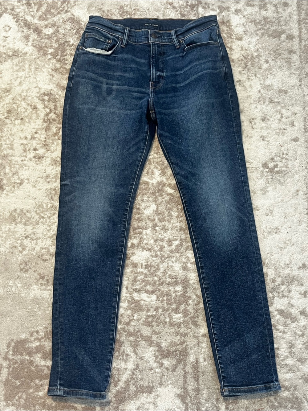 Lucky Brand 411 Athletic Taper Jeans Mens 31x32 Dark Wash Blue Faded Denim
